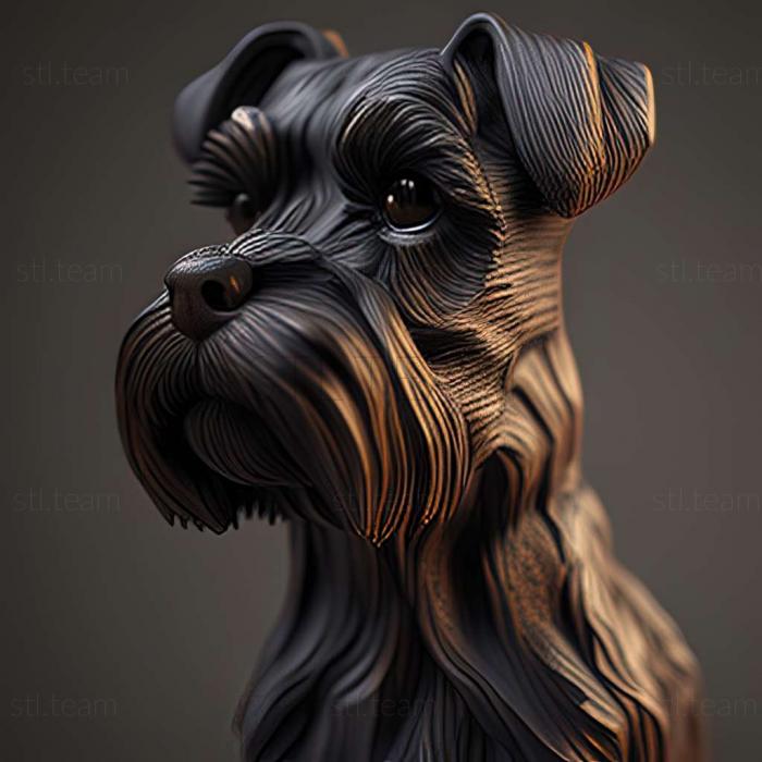 3D model Zwergschnauzer dog (STL)